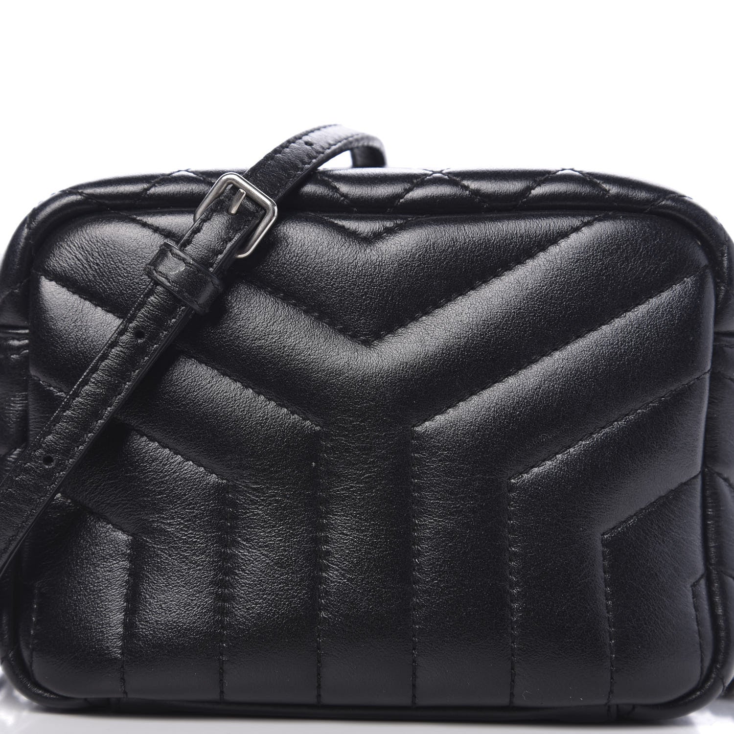 Saint Laurent Calfskin Y Quilted Monogram Mini Loulou Camera Bag Black 9 of 9