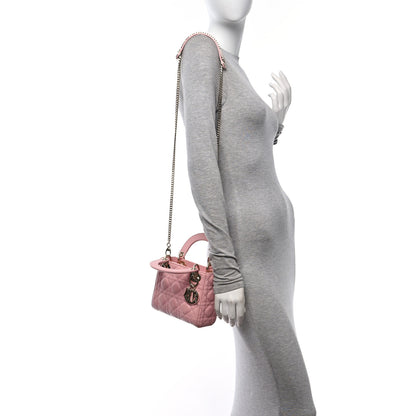 Christian Dior Lambskin Cannage Mini Lady Dior Melacoton 2 of 21
