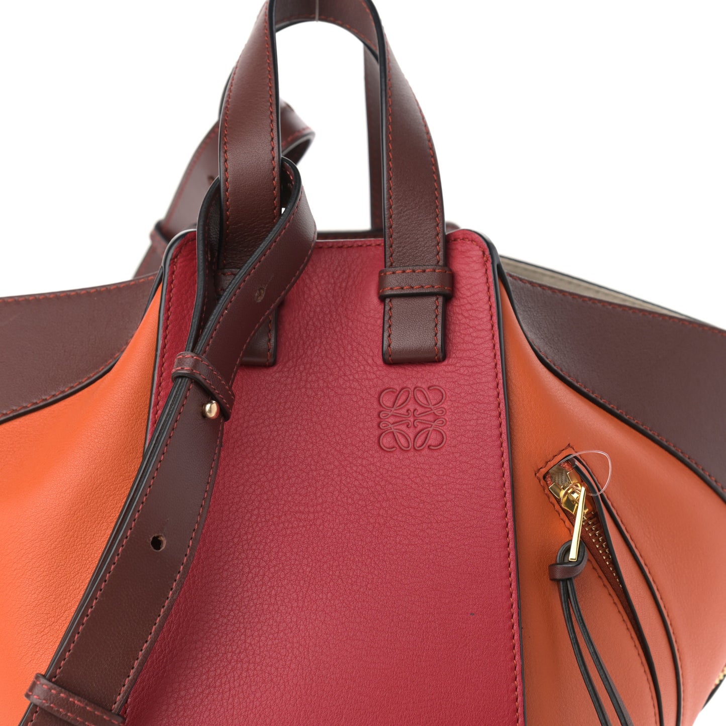 Calfskin Small Hammock Shoulder Bag Ginger Red