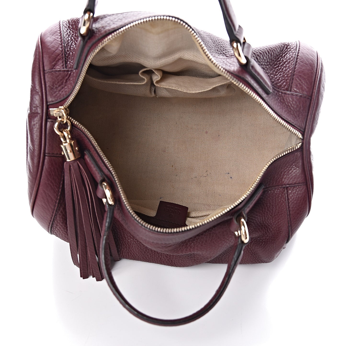 Pebbled Calfskin Medium Soho Boston Burgundy