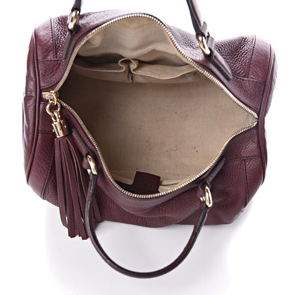 Gucci Pebbled Calfskin Medium Soho Boston Burgundy 5 of 14