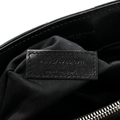 Saint Laurent Grain de Poudre Calfskin Y Quilted Monogram Medium Loulou Chain Satchel Black 8 of 16