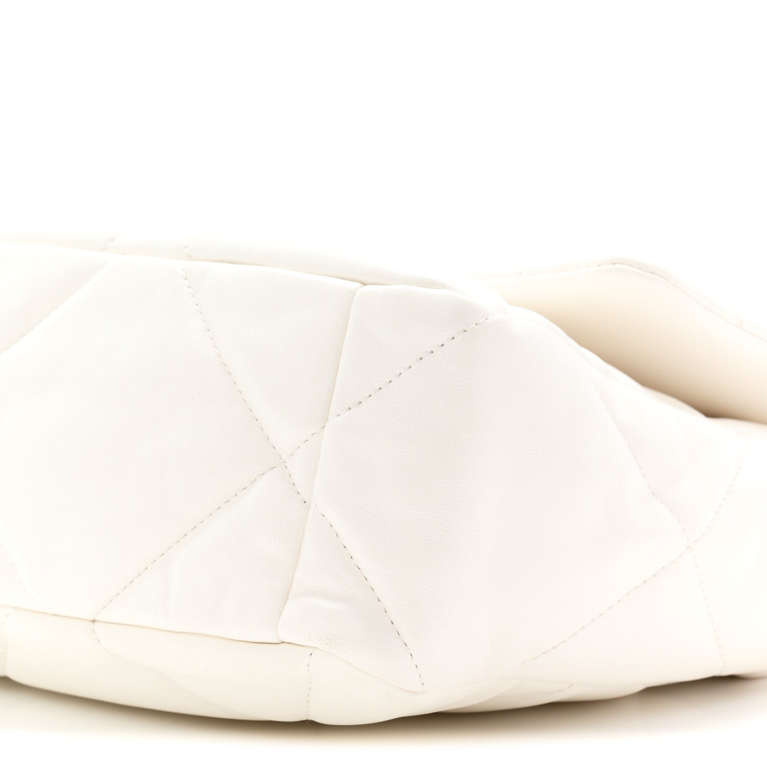 Chanel Lambskin Quilted Large Chanel 19 Flap White 10 of 10