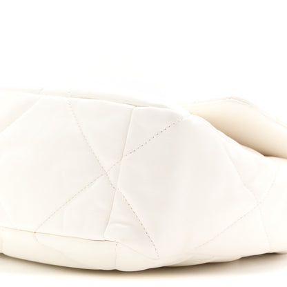 Chanel Lambskin Quilted Large Chanel 19 Flap White 10 of 10