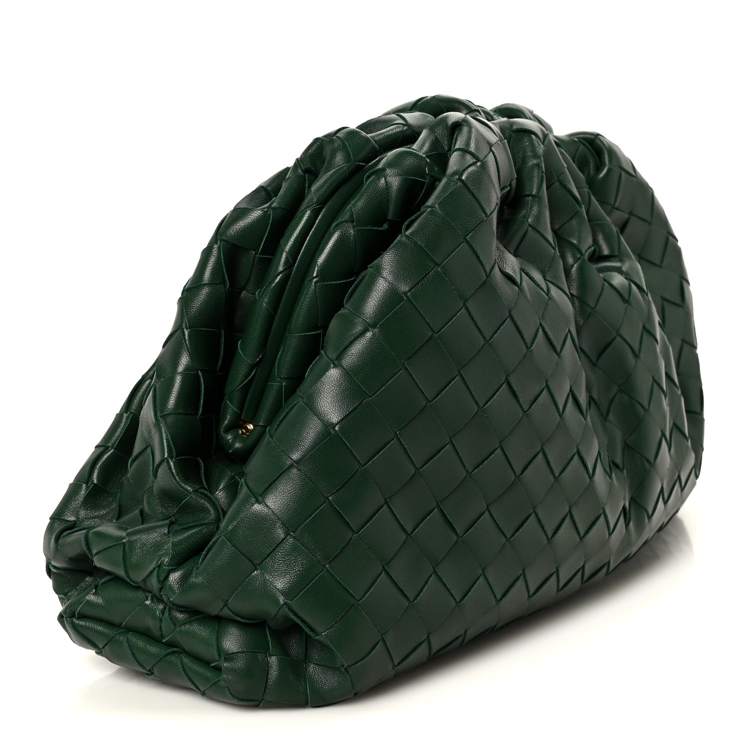 Bottega Veneta Nappa Maxi Intrecciato The Pouch Oversized Clutch Racing Green 3 of 11