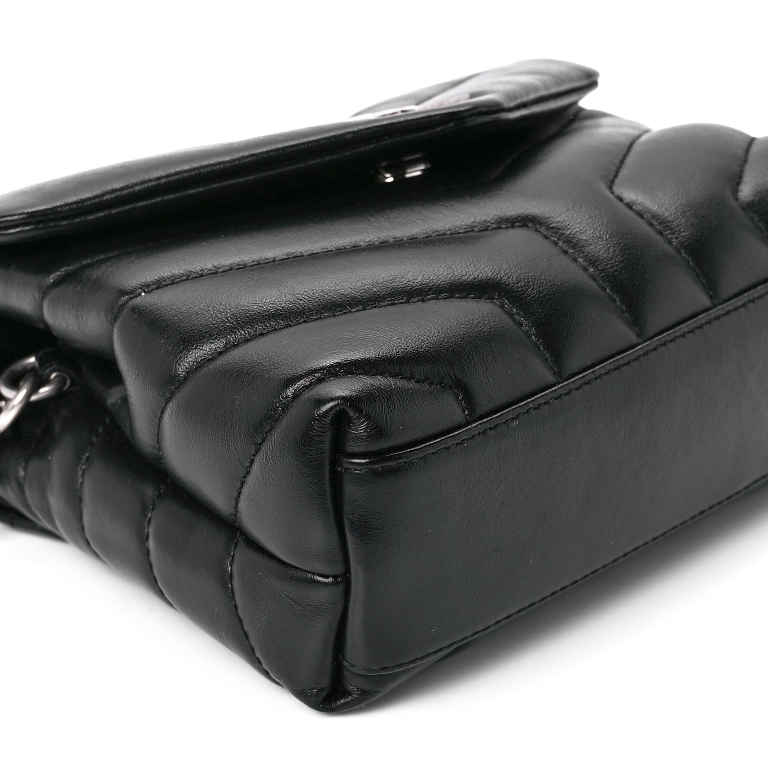Saint Laurent Calfskin Y Quilted Monogram Toy Loulou Crossbody Bag Black 12 of 12