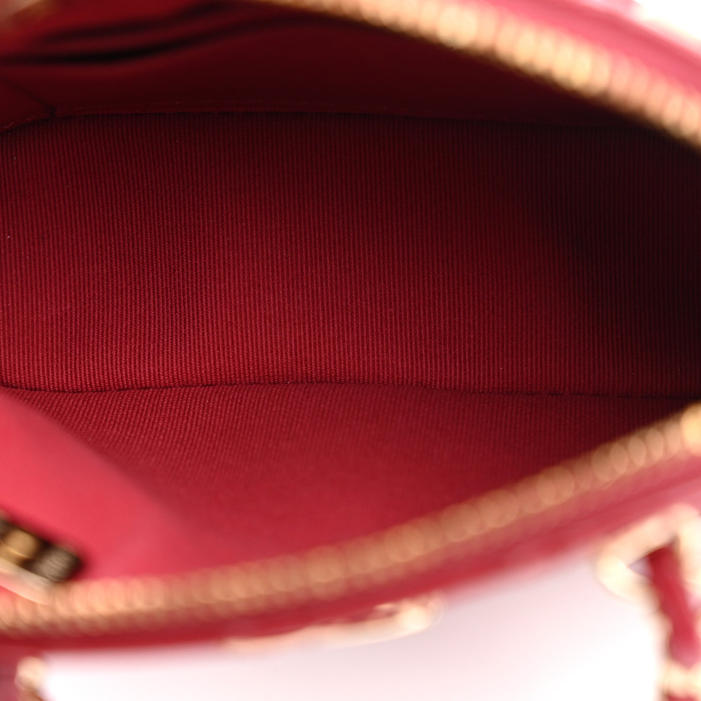 Patent Calfskin Quilted Shiny Coco Clutch With Chain Red