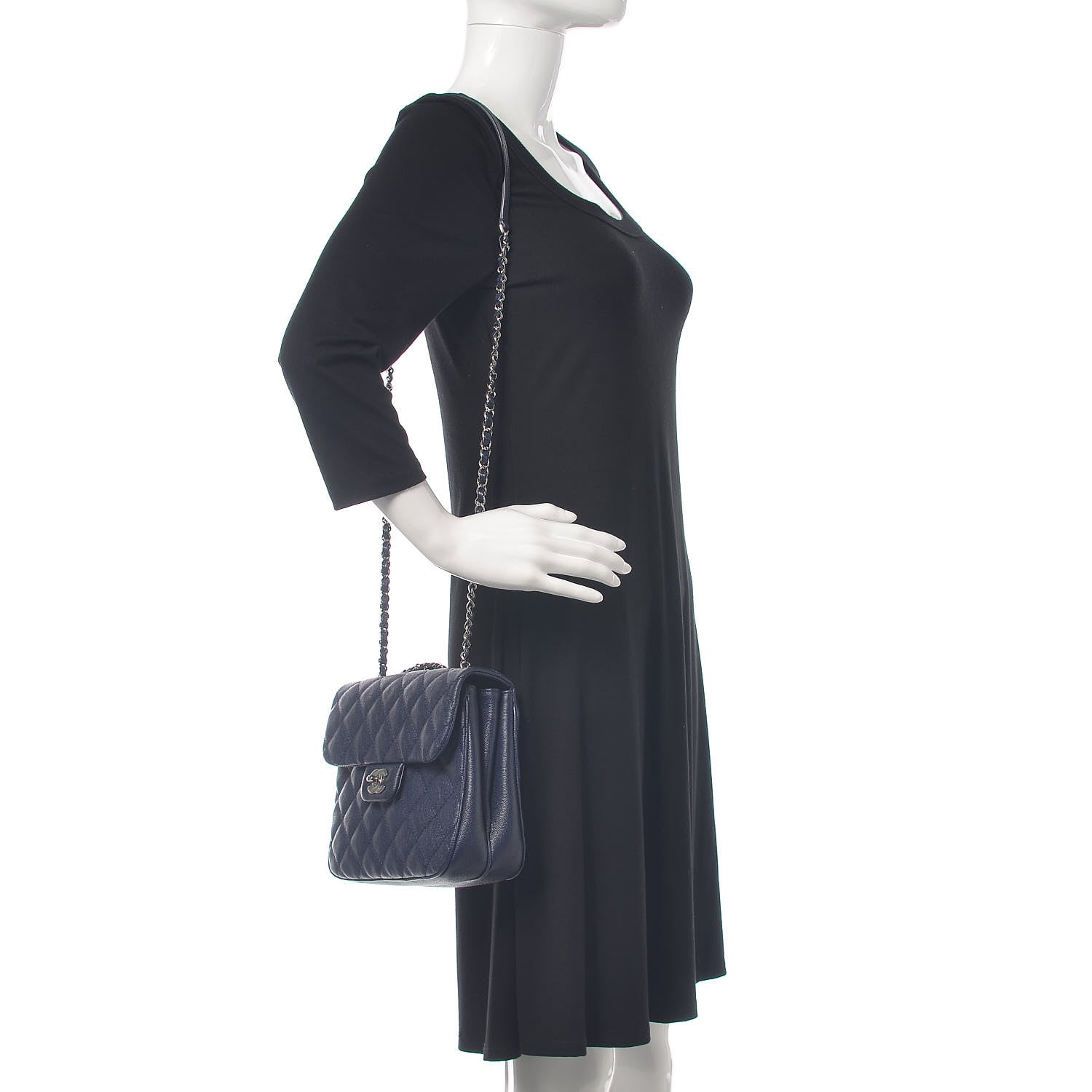 Chanel Caviar Quilted Medium Urban Companion Flap Navy 2 of 9