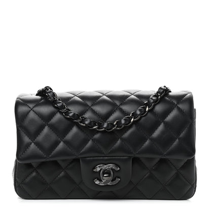 Chanel Lambskin Quilted Mini Rectangular Flap So Black 1 of 9
