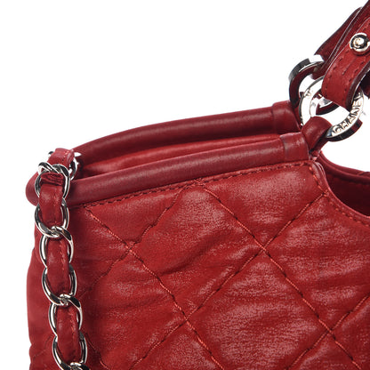 Chanel Iridescent Calfskin Quilted Small Sea Hit Tote Red 9 of 17