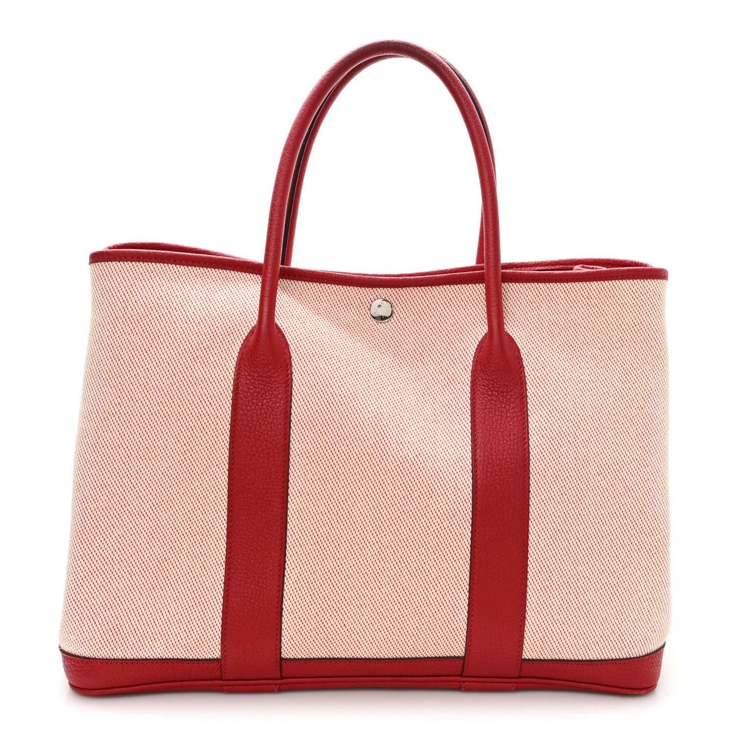 Hermes Twill H Negonda Garden Party Tote 36 MM Ecru Rouge Piment 7 of 12