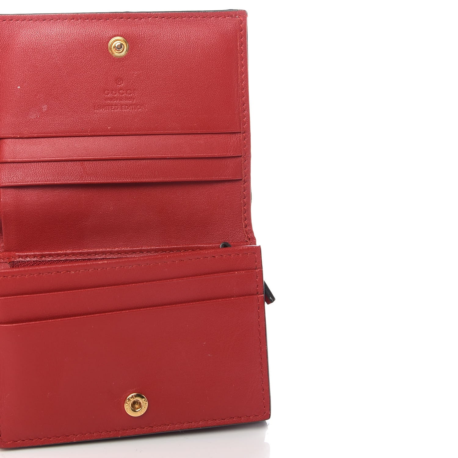 Gucci GG Supreme Monogram Bosco Patch Card Case Wallet Beige Malva Hibiscus Red 5 of 9