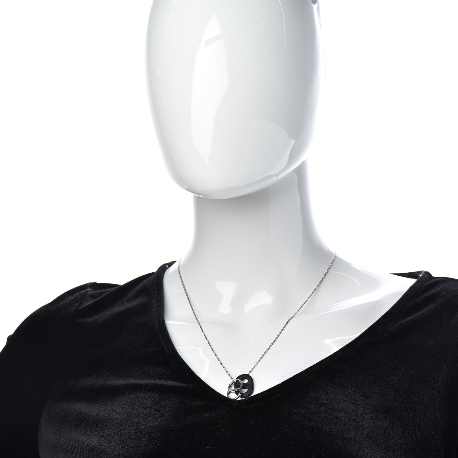 Hermes Swift O'Maillon Pendant Necklace Black 2 of 5