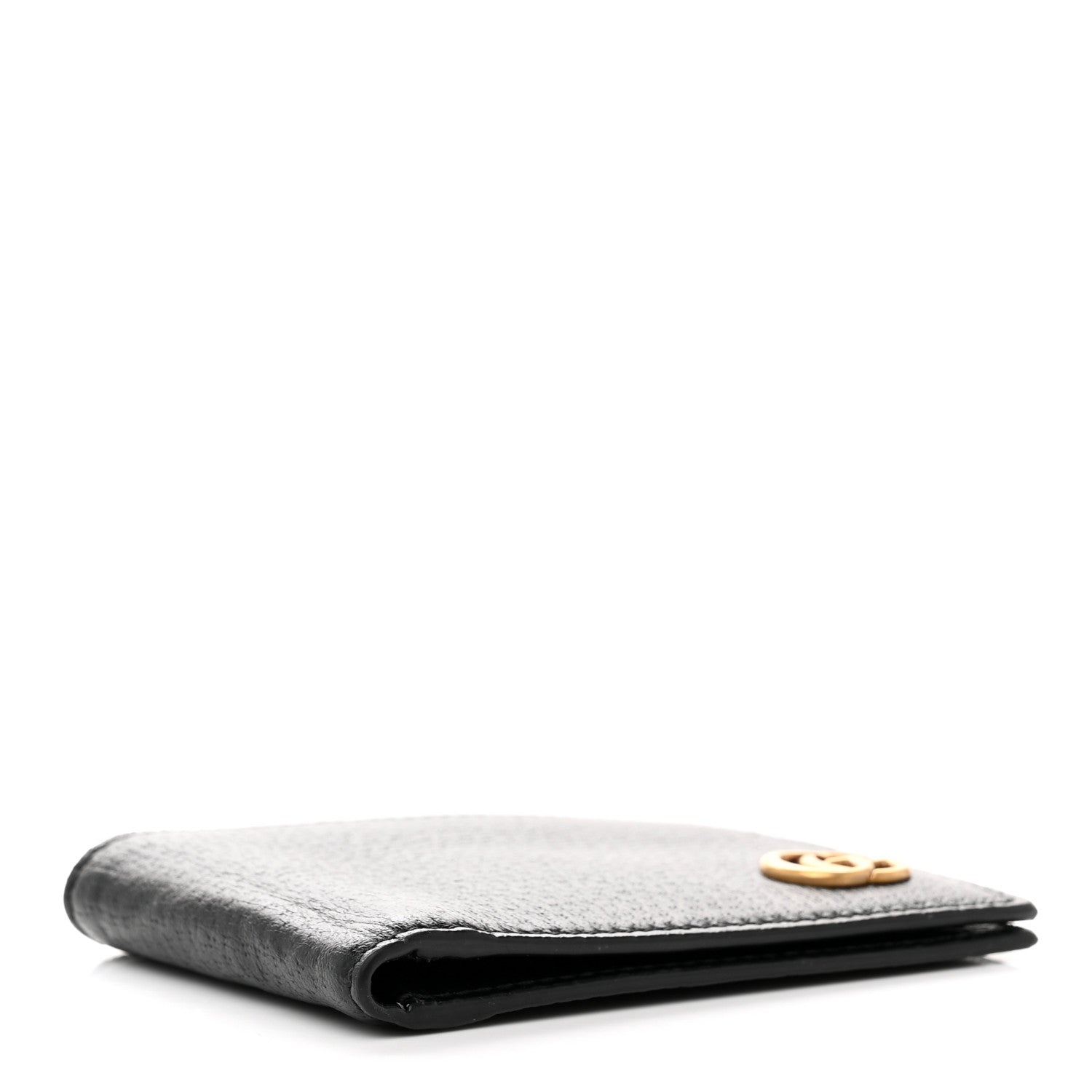 Gucci Calfskin Boar Effect GG Marmont Bi-Fold Wallet Black 3 of 5