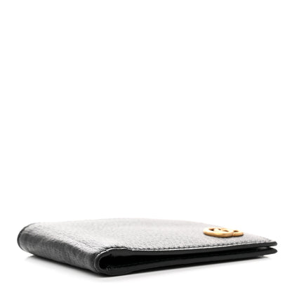 Gucci Calfskin Boar Effect GG Marmont Bi-Fold Wallet Black 3 of 5