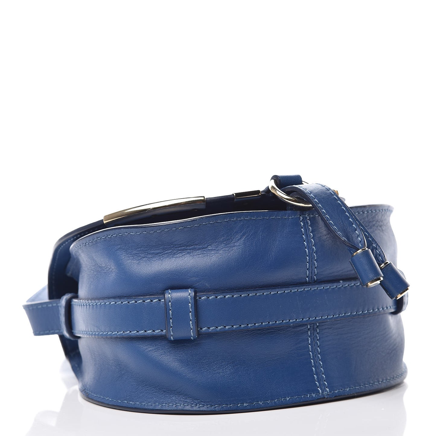 Calfskin Mini Marcie Metal Bar Trim Crossbody Bag Sea Water