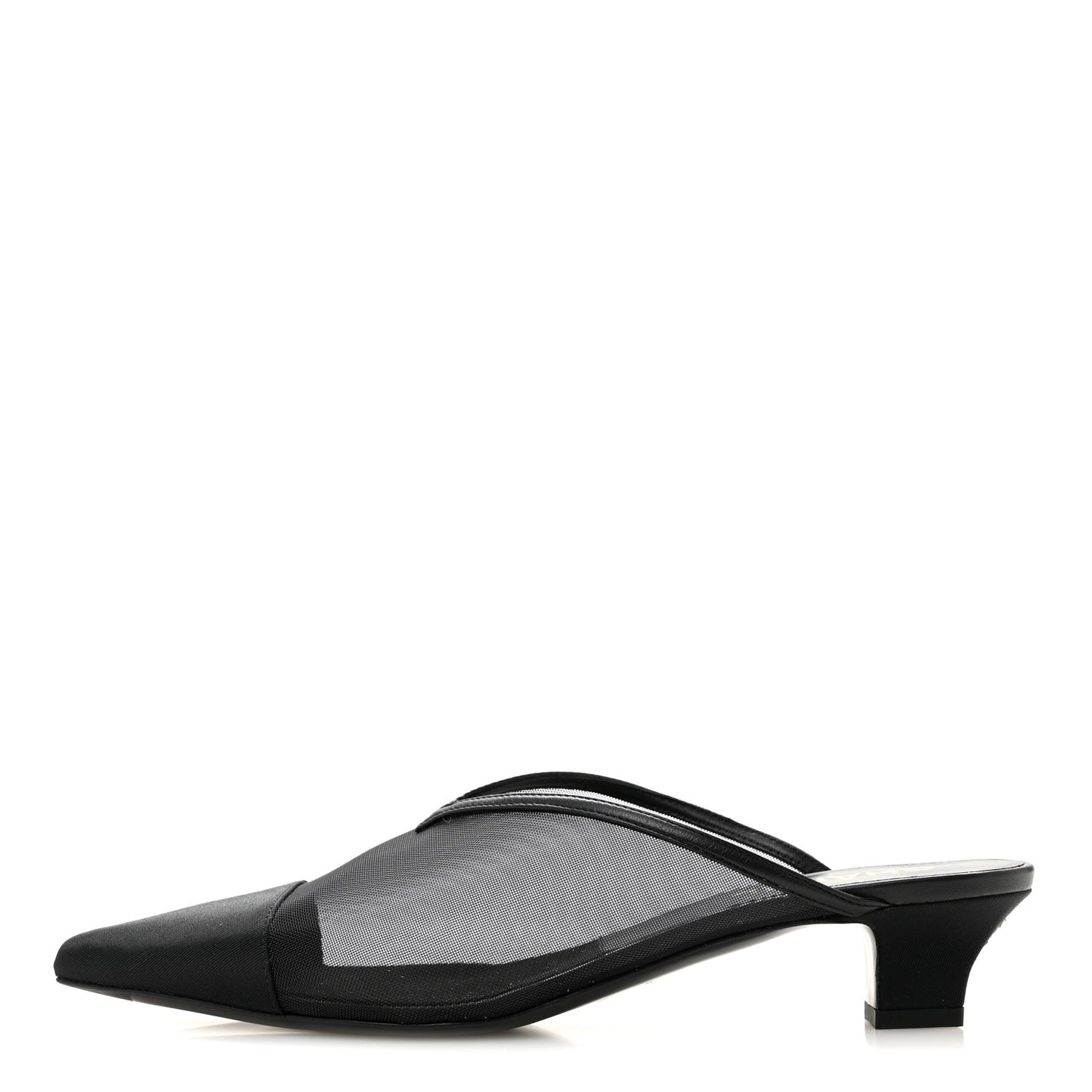 Mesh Grosgrain Cap Toe CC Mules 39 Black