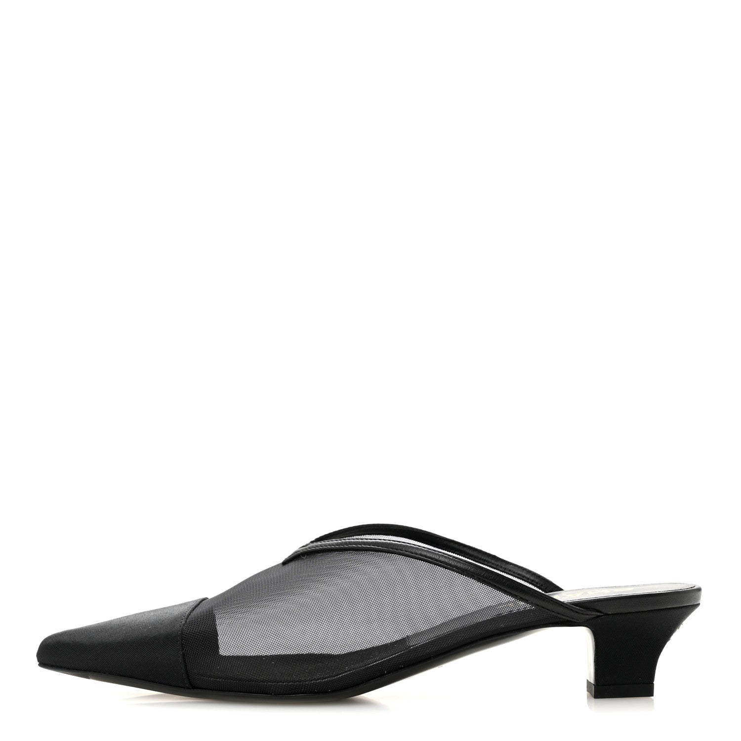 Chanel Mesh Grosgrain Cap Toe CC Mules 39 Black 1 of 9