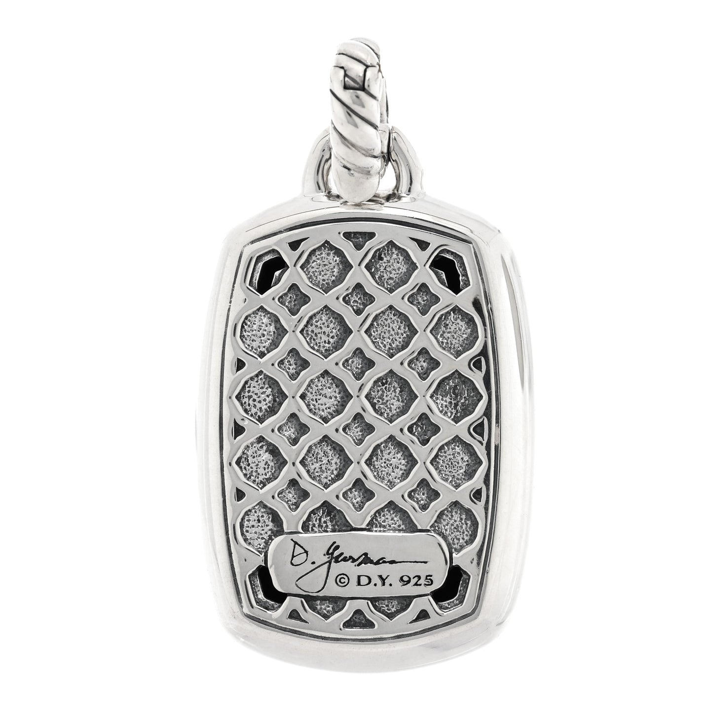 Sterling Silver Diamond Black Onyx 22mm Albion Enhancer Pendant