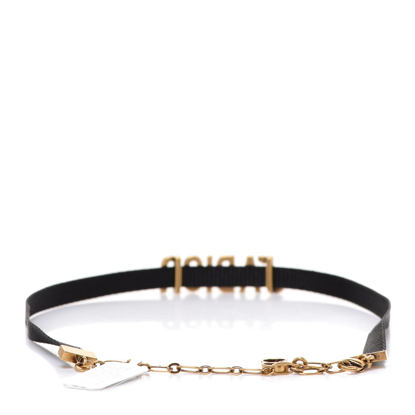 Grosgrain Ribbon J'Adior Logo Choker Necklace Black