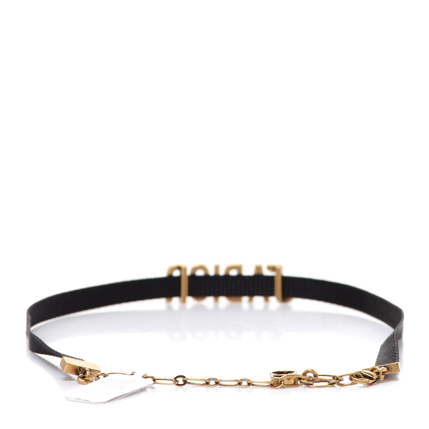 Christian Dior Grosgrain Ribbon J'Adior Logo Choker Necklace Black 3 of 5