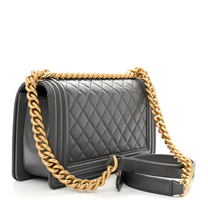 Chanel Caviar Quilted Medium Boy Flap Grey 3 of 10