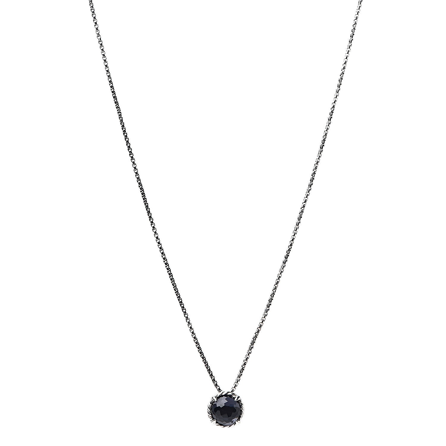 David Yurman Sterling Silver Black Orchid 8mm Petite Chatelaine Pendant Necklace 1 of 4