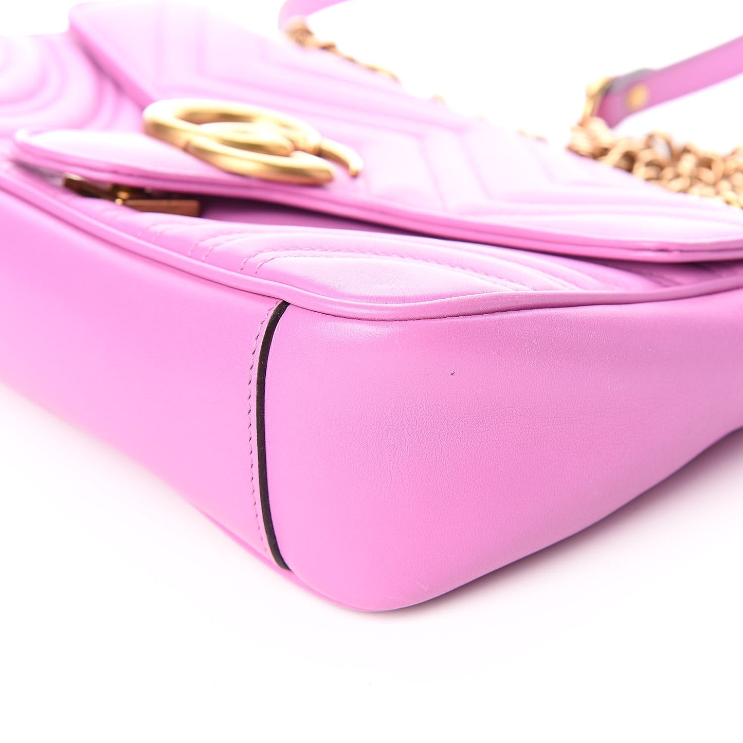 Calfskin Matelasse Small GG Marmont Shoulder Bag Candy Mousse