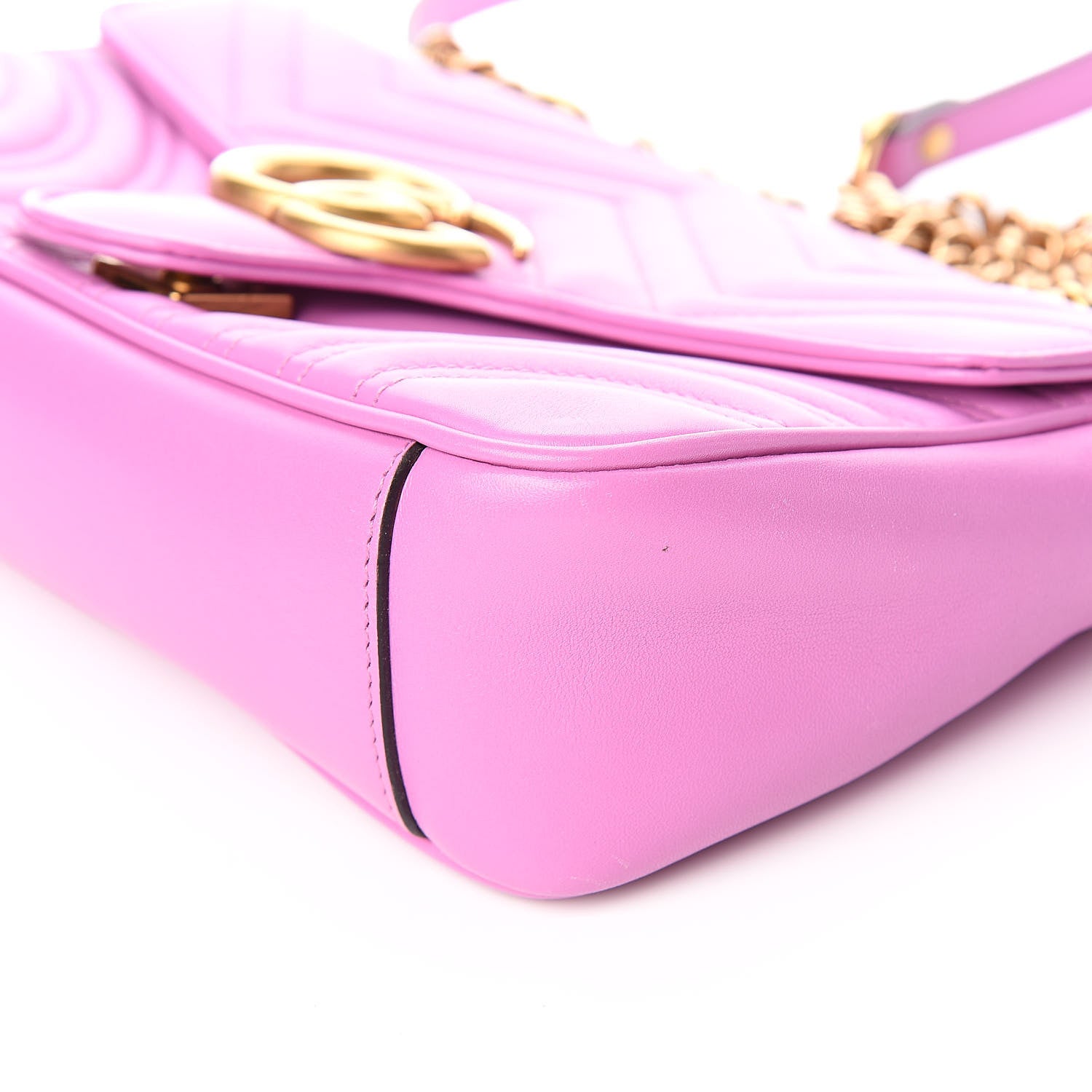 Gucci Calfskin Matelasse Small GG Marmont Shoulder Bag Candy Mousse 10 of 11
