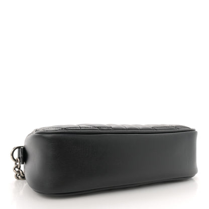 Gucci Calfskin Matelasse Aria Small GG Marmont Chain Shoulder Bag Black 4 of 12