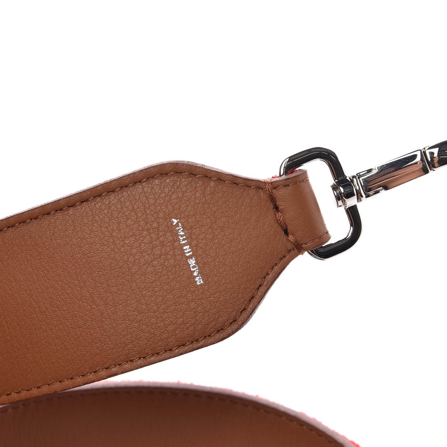 Velvet Tapestry Calfskin FF Strap You Rosso Corteccia