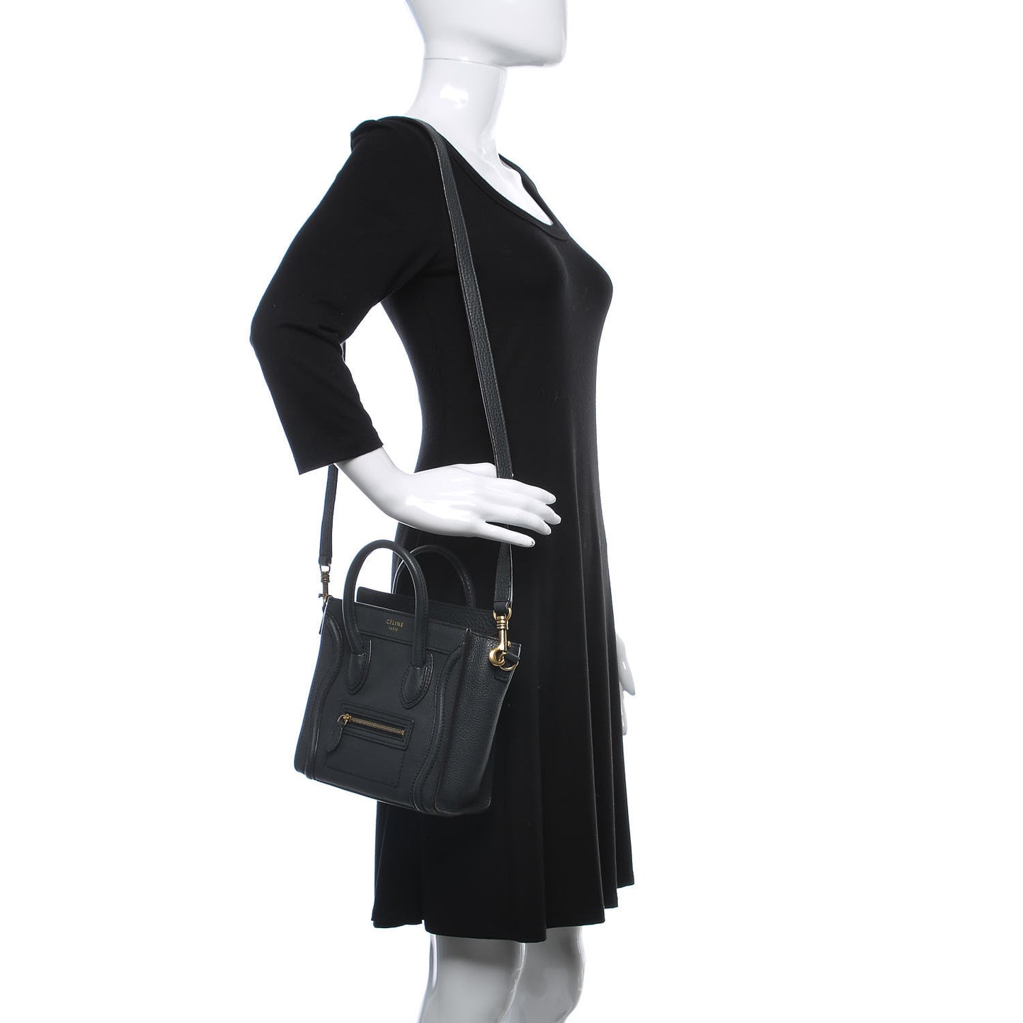 Drummed Calfskin Nano Luggage Midnight