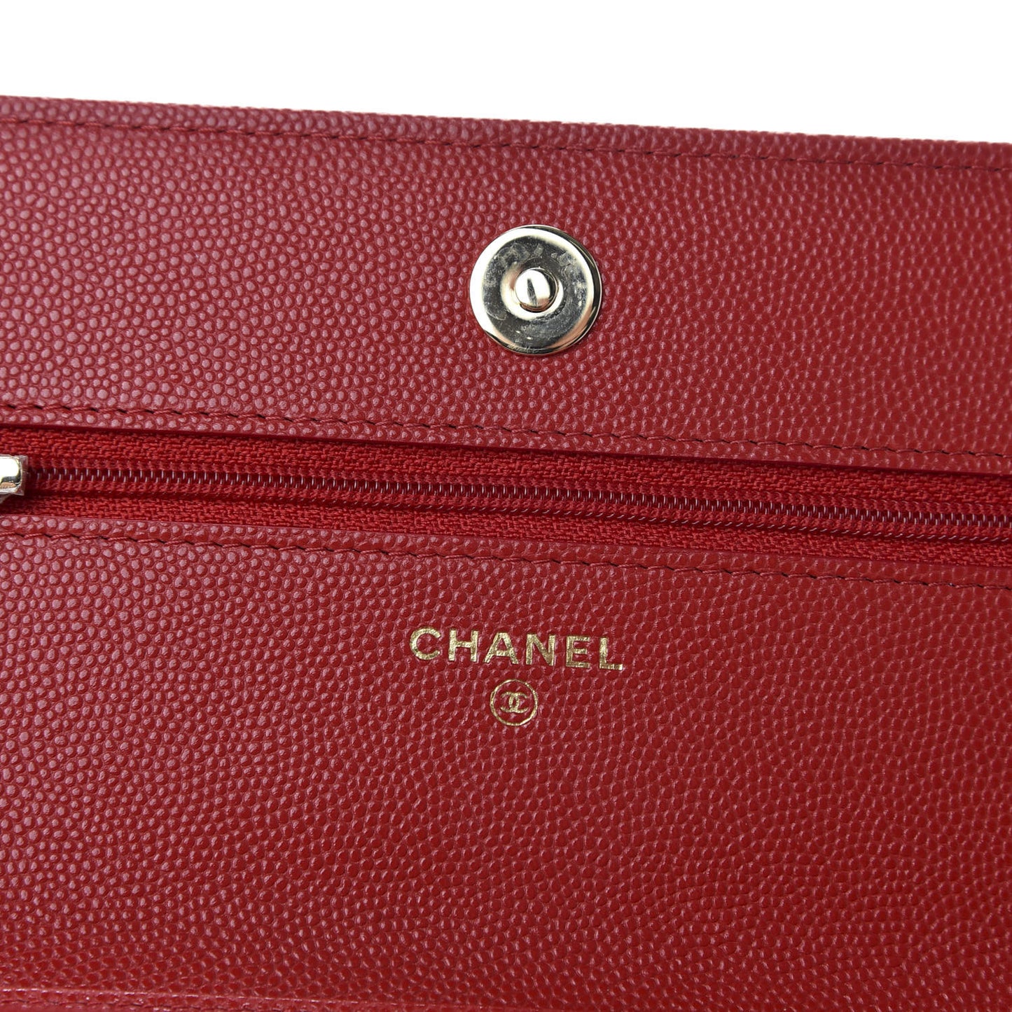 Caviar Quilted Wallet On Chain WOC Red