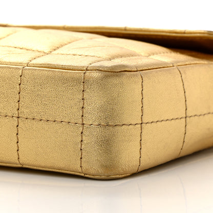 Chanel Metallic Lambskin Quilted East West Chocolate Bar Flap Gold 11 of 16