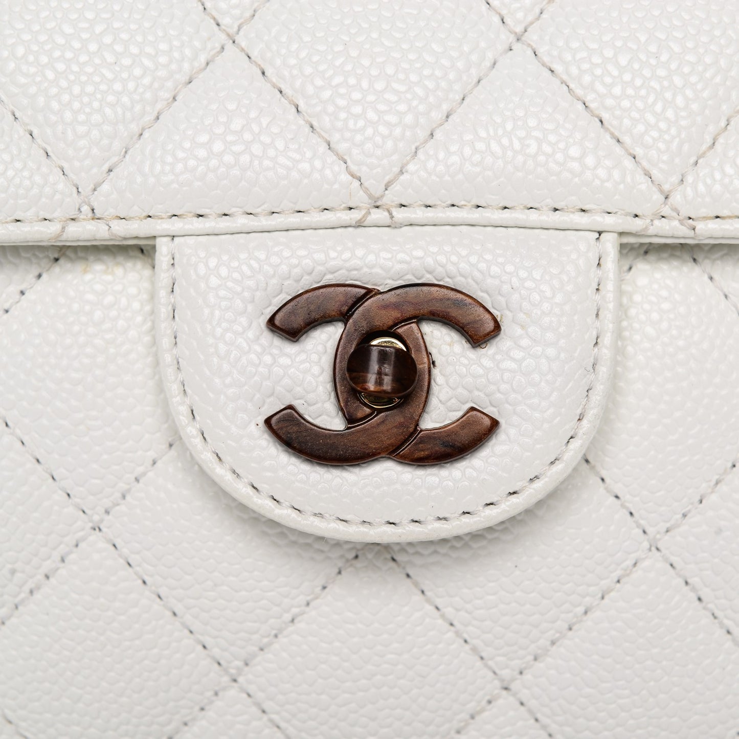 Caviar Quilted Bekko Jumbo Single Flap White