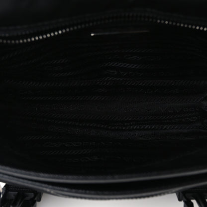 Prada Re-Nylon Saffiano Pocket Double Snap Buckle Shoulder Bag Black 5 of 11
