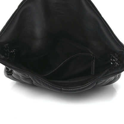Saint Laurent Lambskin Quilted Monogram Monochrome Medium Loulou Puffer Chain Satchel Black 5 of 12