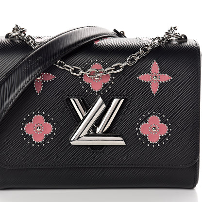 Louis Vuitton Epi Flowers Twist Shoulder Bag MM Black Bois De Rose 6 of 8