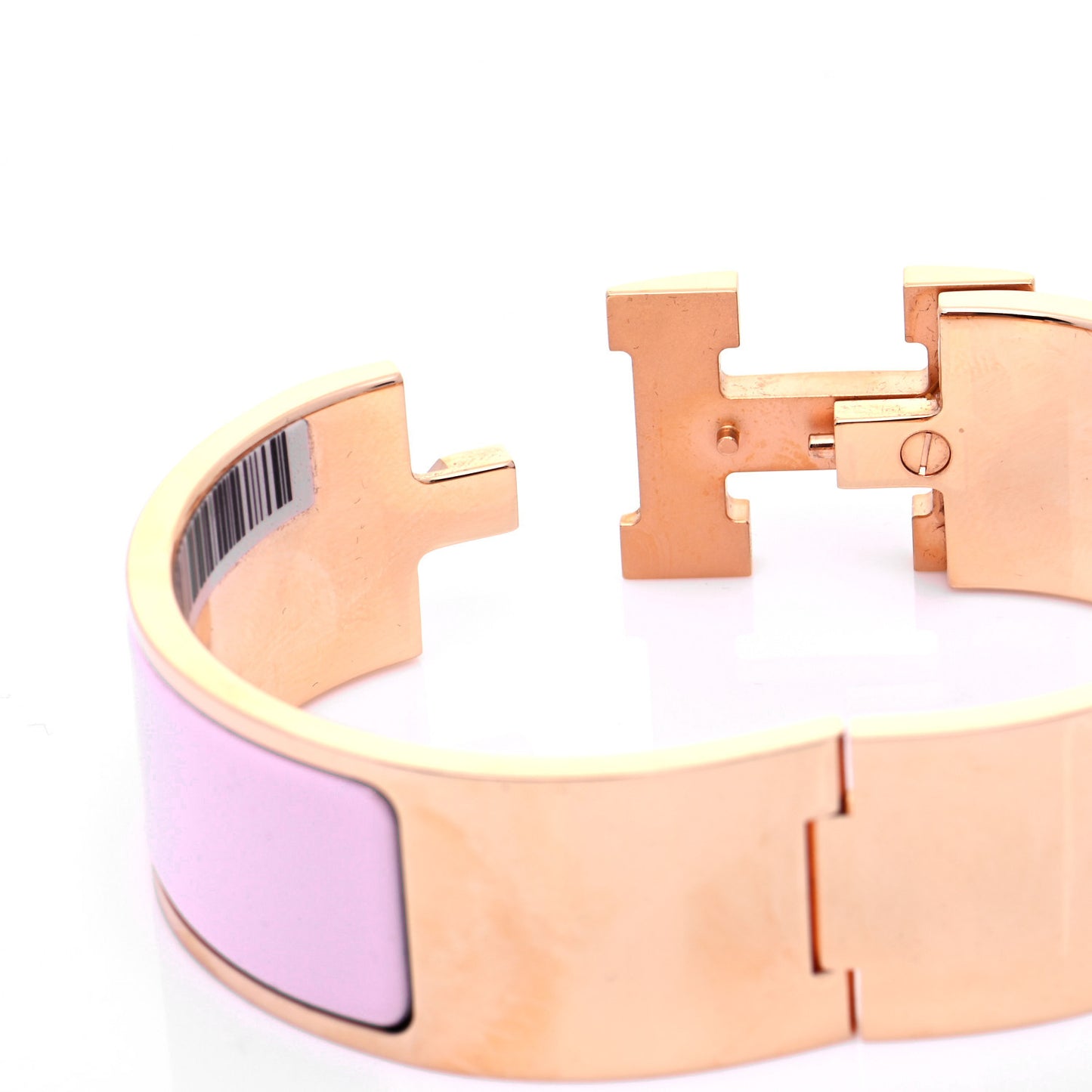 Enamel Wide Clic Clac H Bracelet PM Rose Dragee