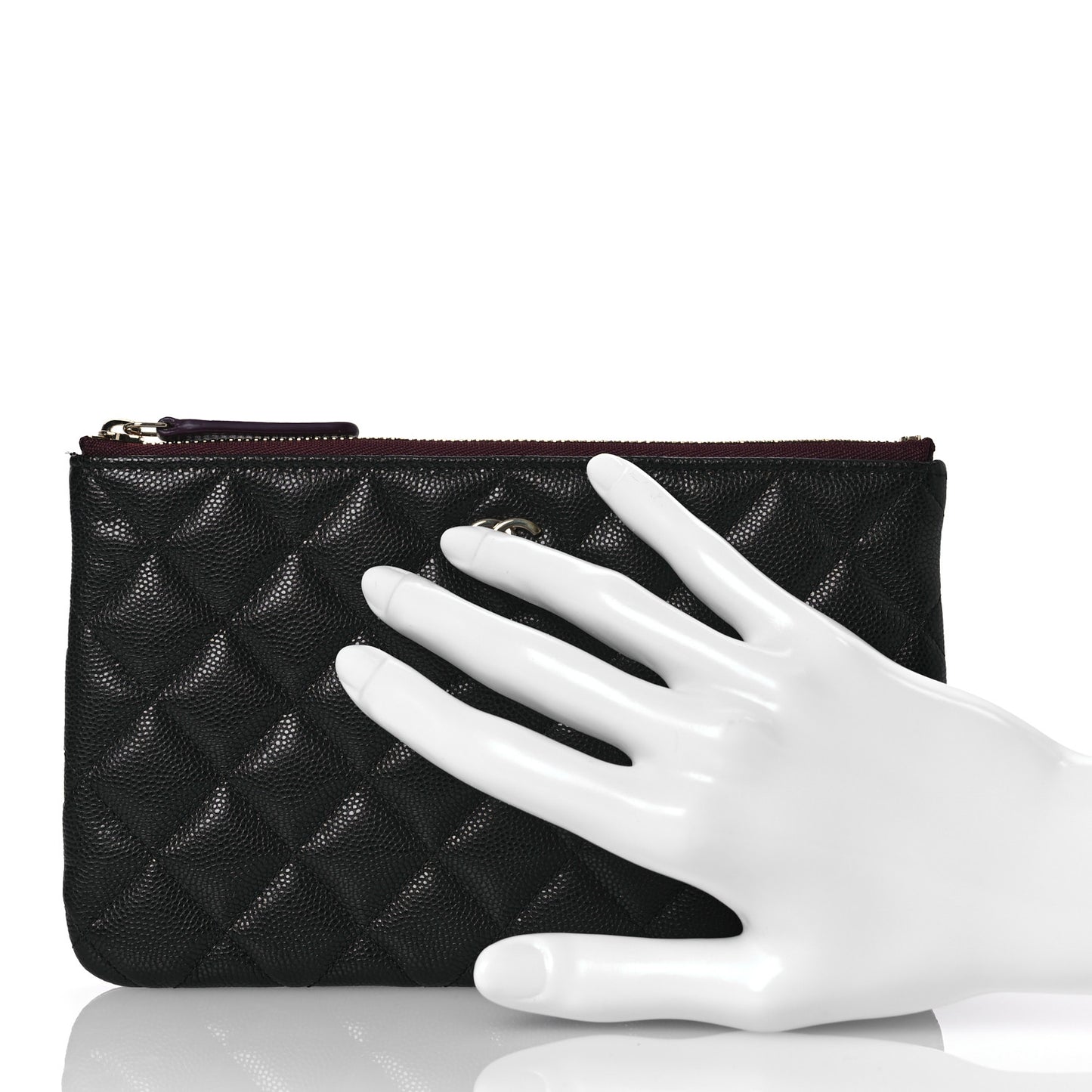 Caviar Quilted Cosmetic Case Black
