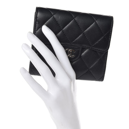 Chanel Lambskin Quilted Small Compact Wallet Black 2 of 8