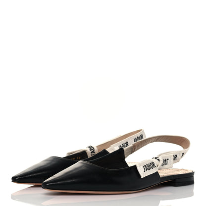Christian Dior Lambskin Ribbon J'Adior Slingback Ballet Flats 36 Black 3 of 9