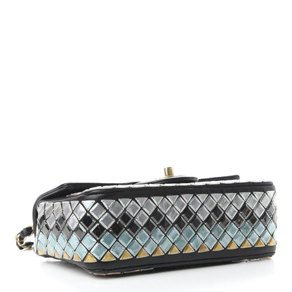 Chanel Lambskin Mosaic Small Flap Black Gold Light Blue 4 of 9
