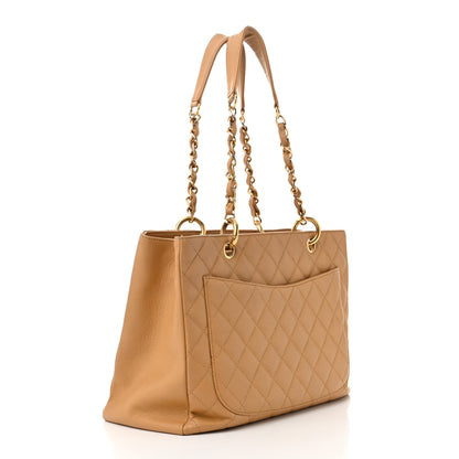 Chanel Caviar Quilted Grand Shopping Tote GST Dark Beige 3 of 14