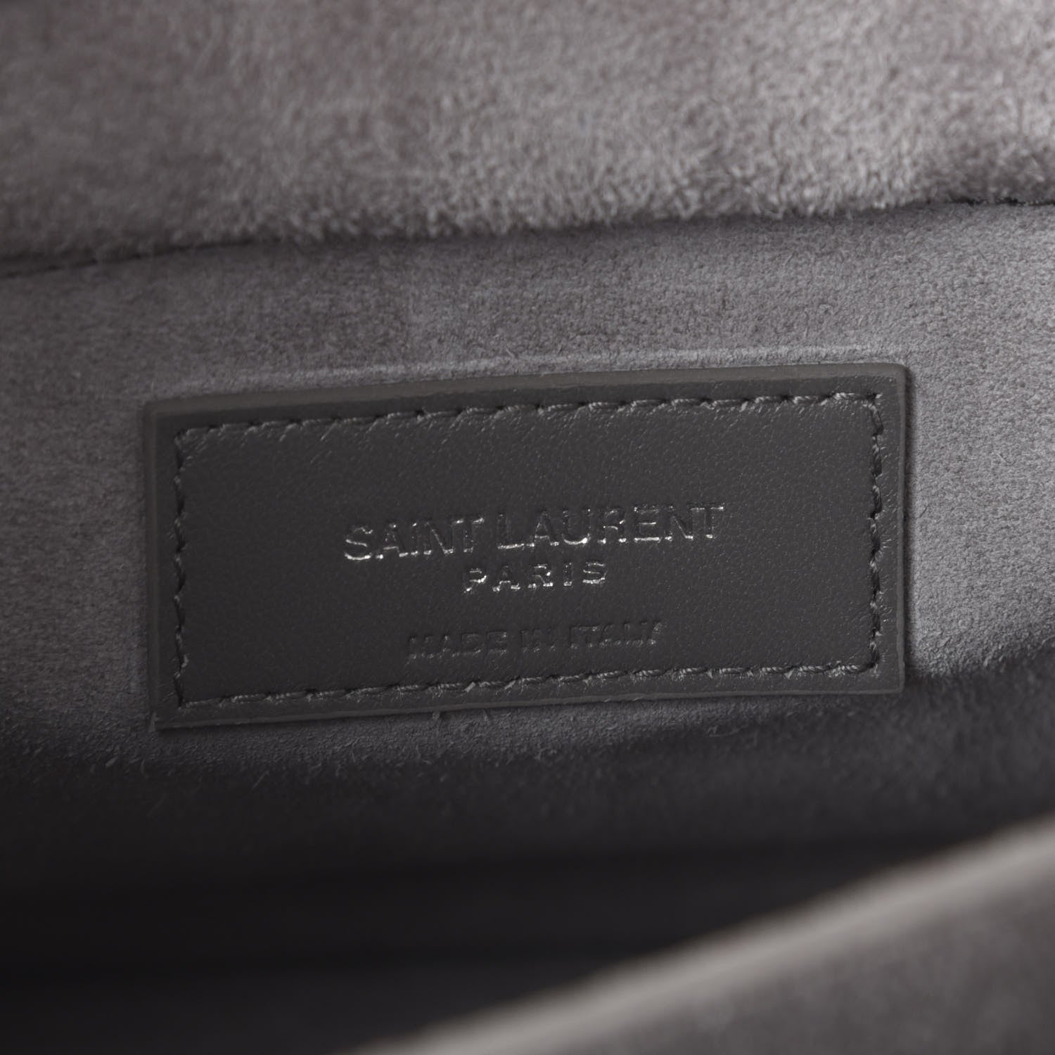 Saint Laurent Calfskin Crocodile Embossed Large Monogram Sunset Fog 5 of 11
