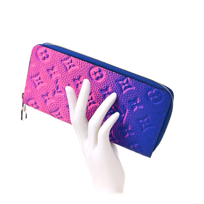 Louis Vuitton LOUIS VUITTON Taurillon Illusion Zippy Vertical Wallet Bleu Rose 2 of 6