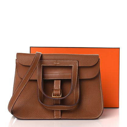 Hermes Taurillon Clemence Halzan 25 Gold 11 of 11