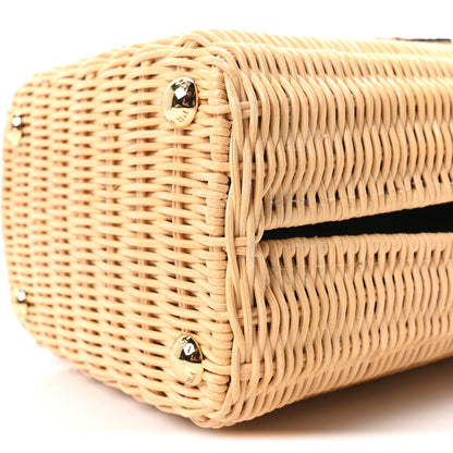 Prada Wicker Canvas Panier Bucket Bag Naturale Black 8 of 8