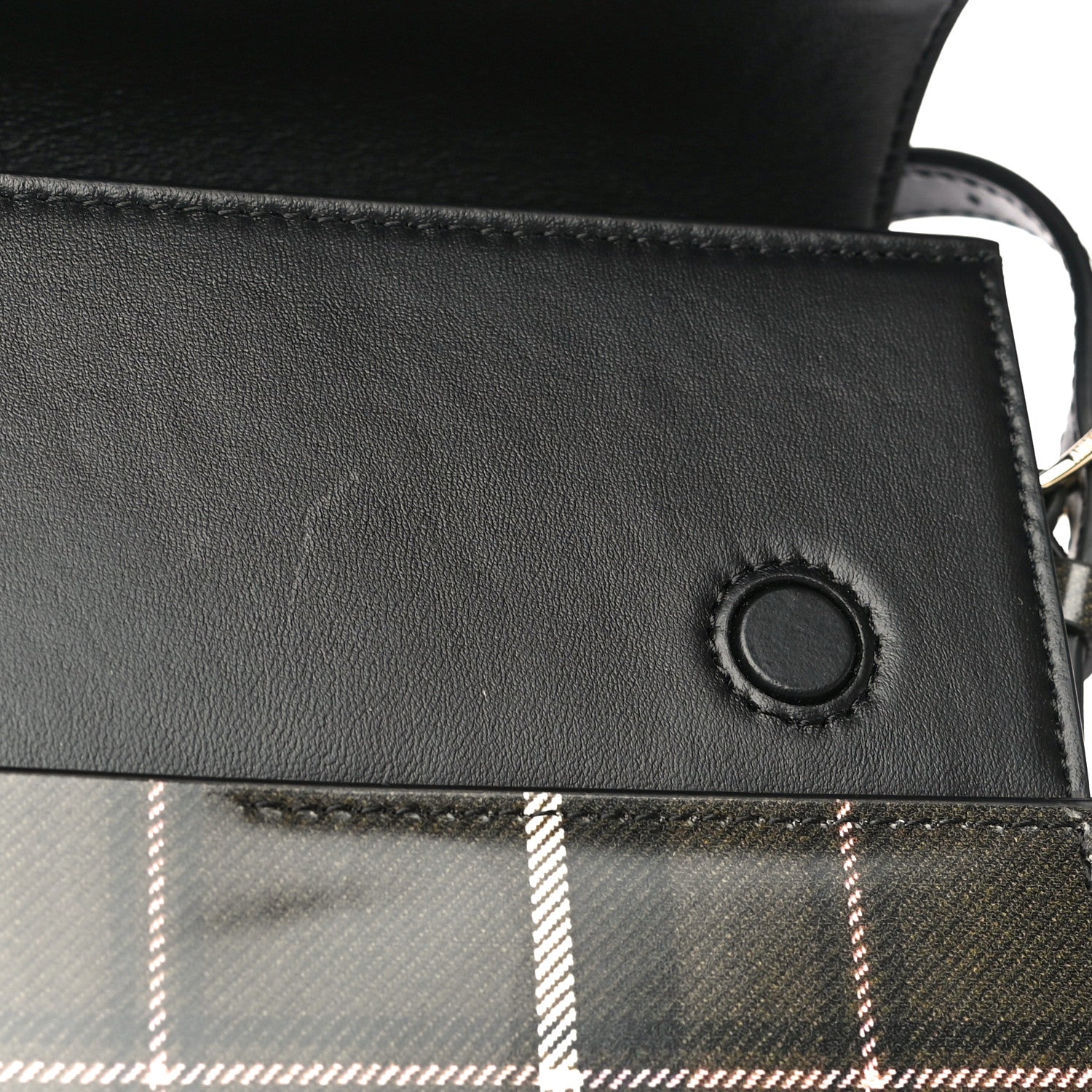 Burberry Calfskin Tartan Print Large Grace Bag Dark Green 15 of 17