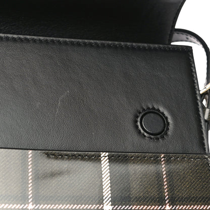 Burberry Calfskin Tartan Print Large Grace Bag Dark Green 15 of 17